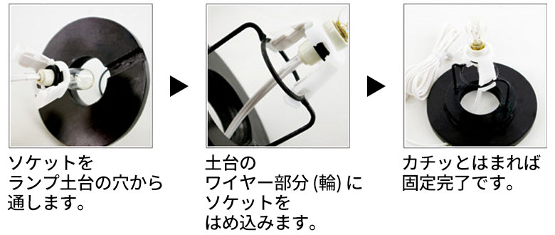 シェードへのソケット取り付け方法