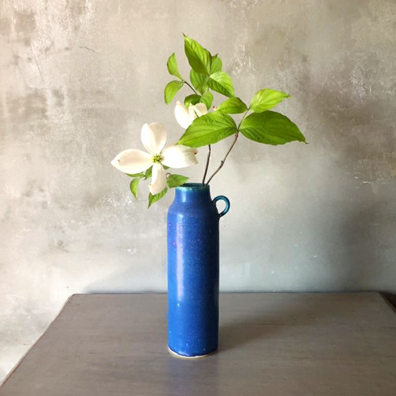 ターコイズブルー花瓶 フラワーベース