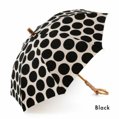 日傘生成り地に黒の水玉(晴雨兼用)