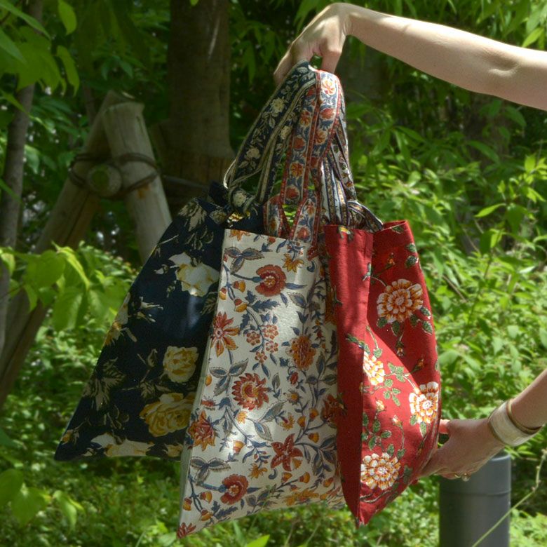 インドのブロックプリントのトートバック