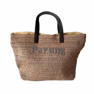 【NINABAGS】ラフィアトートバッグM Payung限定ロゴ入り