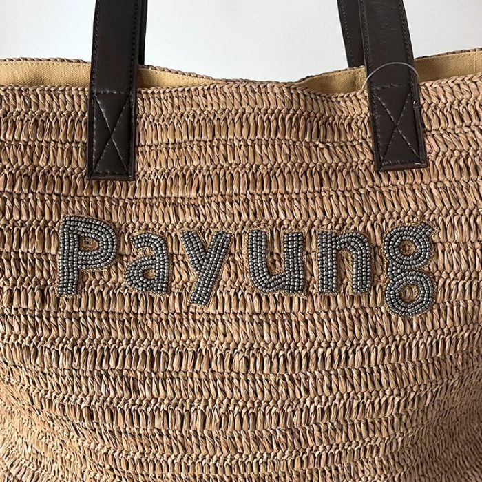 NINABAGS】ラフィアトートバッグM Payung限定ロゴ入り NINABAGS】ラフィアトートバッグM Payung限定ロゴ入り