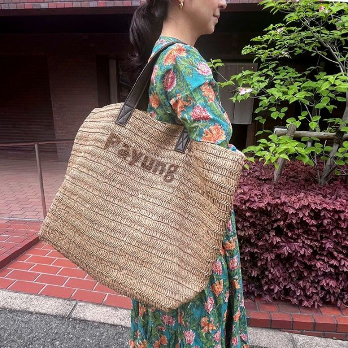 新品未使用　雑誌掲載　NINA ラフィアトートバッグ 🎉販売記念プロモーションつき✨🌴Raffia Personalized tote bag