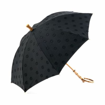 【SUR MER】ジャガード水玉ブラック　晴雨兼用傘