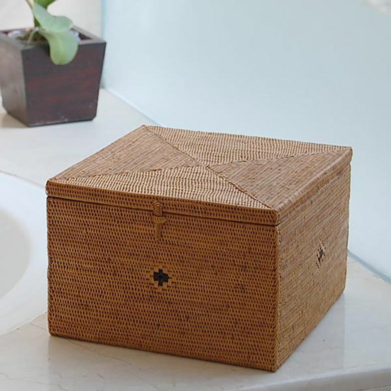 アタの蓋つきスクエアボックス 約25×26×16cm | インテリア雑貨のPayung